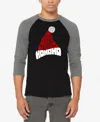La Pop Art Men's All I Want For Christmas Is You Raglan Baseball Word Art T-shirt In Grey,black