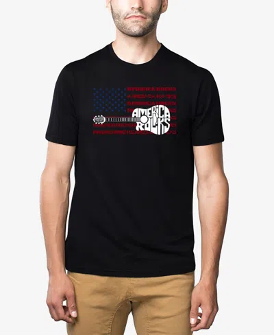 La Pop Art Men's America Rocks Premium Blend Word Art T-shirt
