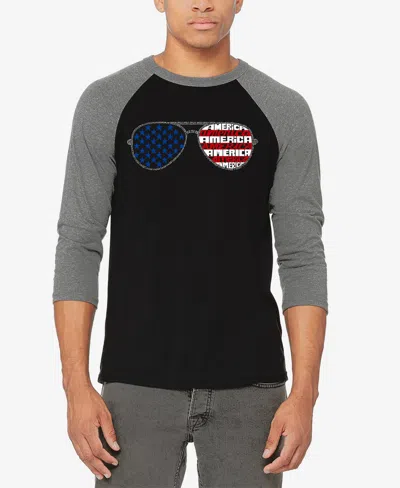 La Pop Art Men's American Sunglasses Raglan Baseball Word Art T-shirt In Multi