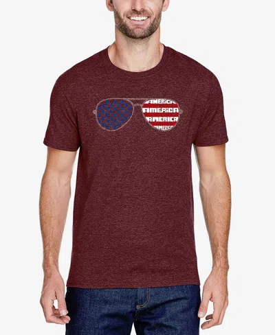 La Pop Art Men's Americana Sunglasses Premium Blend Word Art T-shirt