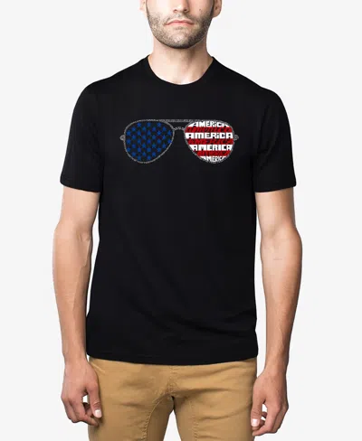La Pop Art Men's Americana Sunglasses Premium Blend Word Art T-shirt