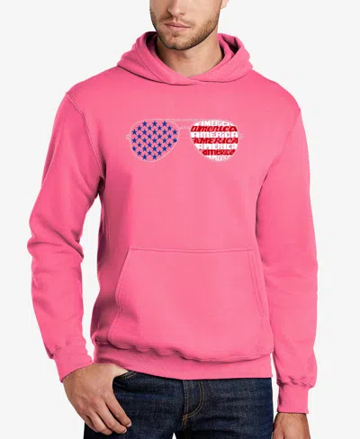 La Pop Art Men's Americana Sunglasses Word Art Hooded Sweatshirt
