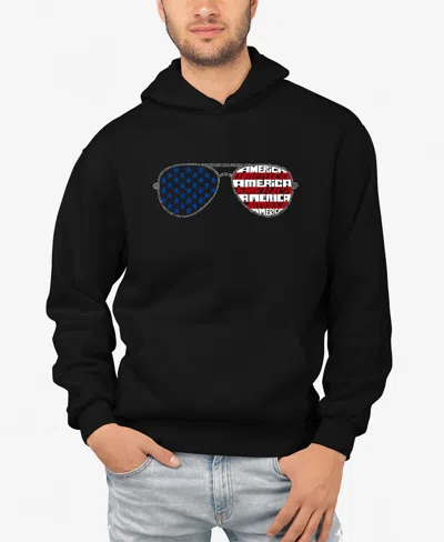 La Pop Art Men's Americana Sunglasses Word Art Hooded Sweatshirt