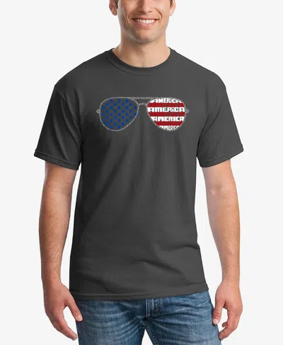 La Pop Art Men's Americana Sunglasses Word Art T-shirt