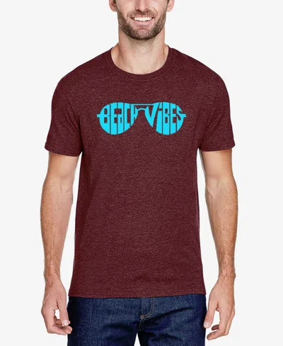 La Pop Art Men's Beach Vibes Premium Blend Word Art T-shirt
