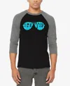La Pop Art Men's Beach Vibes Raglan Baseball Word Art T-shirt