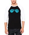 La Pop Art Men's Beach Vibes Raglan Baseball Word Art T-shirt