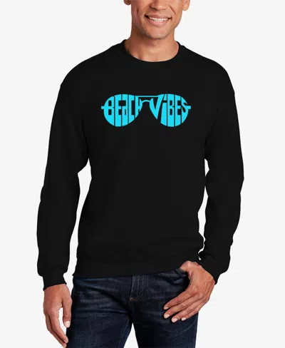 La Pop Art Men's Beach Vibes Word Art Crewneck Sweatshirt