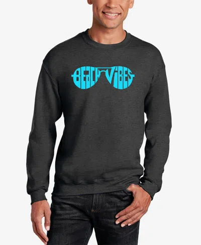 La Pop Art Men's Beach Vibes Word Art Crewneck Sweatshirt