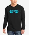 La Pop Art Men's Beach Vibes Word Art Long Sleeve T-shirt