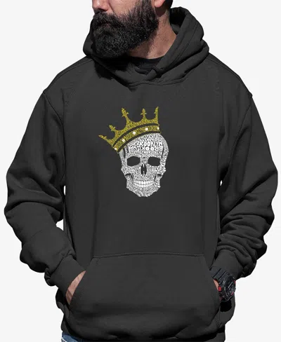 La Pop Art Men's Brooklyn Crown Word Art Hooded Sweatshirt In Gray