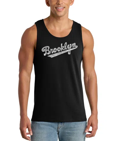 La Pop Art Men's Brooklyn Script Graphic Tank Top In Black