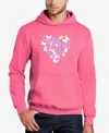 La Pop Art Men's Butterfly Heart Word Art Hooded Sweatshirt