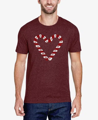 La Pop Art Men's Candy Canes Premium Blend Word Art T-shirt In Burgundy