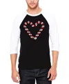 La Pop Art Men's Candy Canes Raglan Baseball Word Art T-shirt