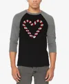 La Pop Art Men's Candy Canes Raglan Baseball Word Art T-shirt