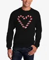 La Pop Art Men's Candy Canes Word Art Crewneck Sweatshirt