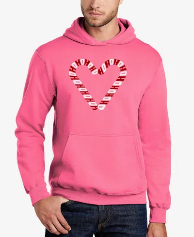 La Pop Art Men's Candy Canes Word Art Hooded Sweatshirt