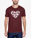 La Pop Art Men's Cat Heart Premium Blend Word Art T-shirt