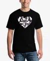 La Pop Art Men's Cat Heart Word Art T-shirt