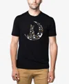 La Pop Art Men's Cat Sitting On Moon Premium Blend Word Art T-shirt