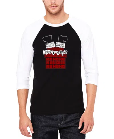 La Pop Art Men's Chimney Santa Raglan Baseball Word Art T-shirt