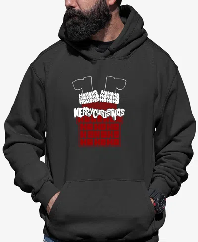 La Pop Art Men's Chimney Santa Word Art Hooded Sweatshirt
