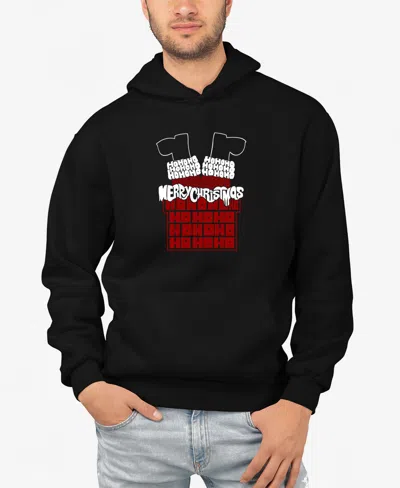 La Pop Art Men's Chimney Santa Word Art Hooded Sweatshirt