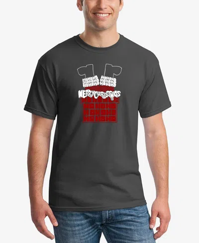 La Pop Art Men's Chimney Santa Word Art T-shirt