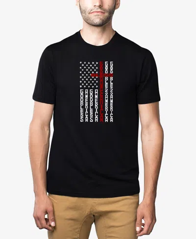 La Pop Art Men's Cross Flag Premium Blend Word Art T-shirt