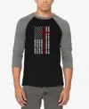 La Pop Art Men's Cross Flag Raglan Baseball Word Art T-shirt