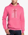 La Pop Art Men's Cross Flag Word Art Hooded Sweatshirt