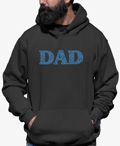 La Pop Art Men's Dad Word Art Hooded Sweatshirt In Dark Gray