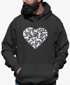 La Pop Art Men's Paw Prints Heart Word Art Hooded Sweatshirt