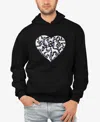 La Pop Art Men's Word Art Heart Notes Hooded Sweatshirt