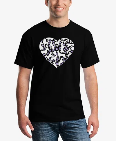 La Pop Art Men's Dog Heart Word Art T-shirt