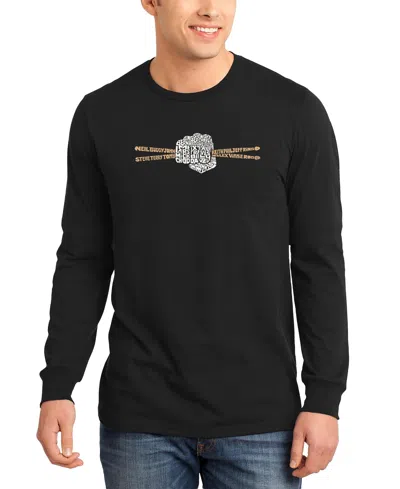 La Pop Art Men's Drumsticks Word Art Long-sleeve T-shirt In Black
