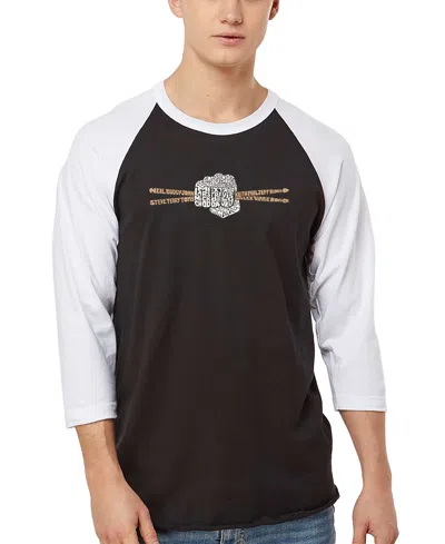 La Pop Art Men's Drumsticks Word Art Raglan-sleeve T-shirt In Multi