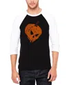 La Pop Art Men's Evil Pumpkin Raglan Baseball Word Art T-shirt