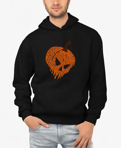 La Pop Art Men's Evil Pumpkin Word Art Hooded Sweatshirt