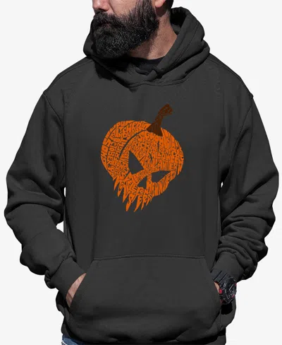 La Pop Art Men's Evil Pumpkin Word Art Hooded Sweatshirt