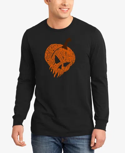 La Pop Art Men's Evil Pumpkin Word Art Long Sleeve T-shirt