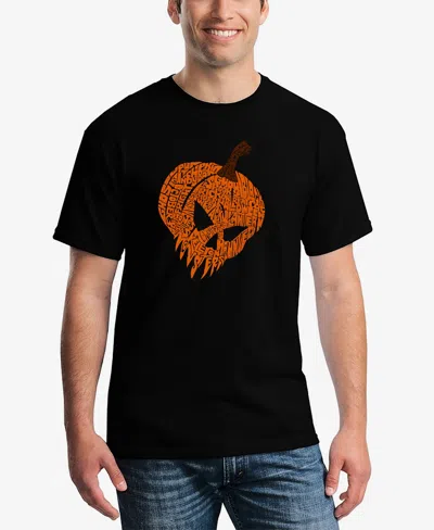 La Pop Art Men's Evil Pumpkin Word Art T-shirt In Black