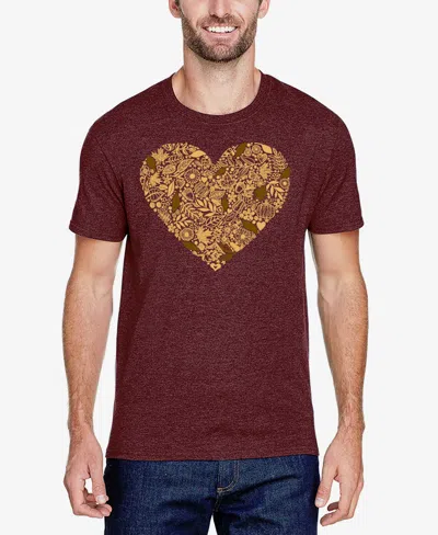 La Pop Art Men's Fall Vibes Premium Blend Word Art T-shirt In Burgundy