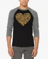 La Pop Art Men's Fall Vibes Raglan Baseball Word Art T-shirt In Grey,black