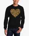 La Pop Art Men's Fall Vibes Word Art Crewneck Sweatshirt In Black