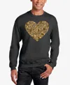 La Pop Art Men's Fall Vibes Word Art Crewneck Sweatshirt In Dark Grey