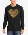 La Pop Art Men's Fall Vibes Word Art Crewneck Sweatshirt In Black