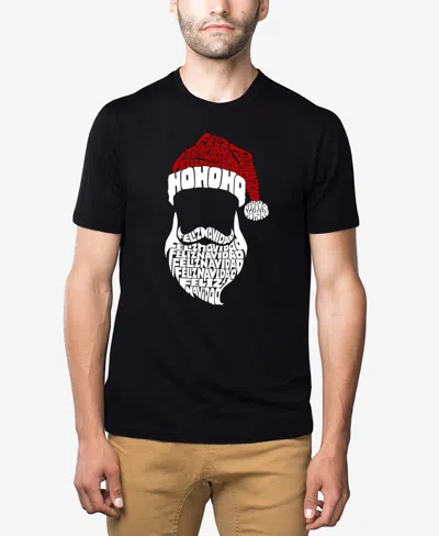 La Pop Art Men's Feliz Navidad Santa Claus Premium Blend Word Art T-shirt In Black