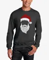 La Pop Art Men's Feliz Navidad Santa Claus Word Art Crewneck Sweatshirt In Dark Grey